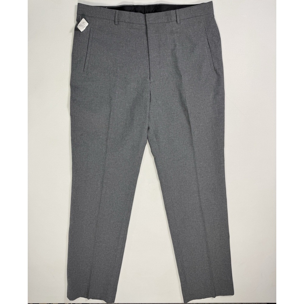 DKNY Mens 38x34 Grey Dress Pants Slacks NWT Office Casual Classic Flat Front